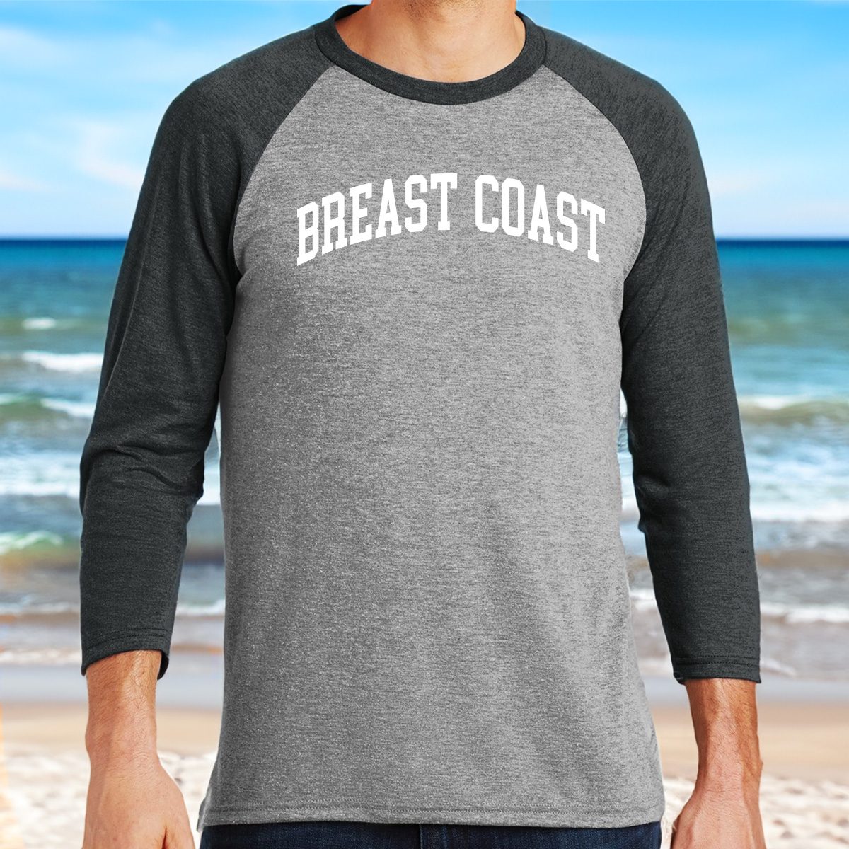 breast-coast-baseball-tshirt-titty city design - hermosa beach - Jessy Cummings