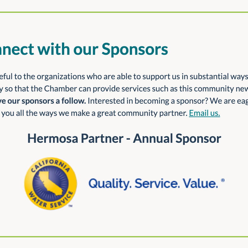 Chamber community newsletter footer.